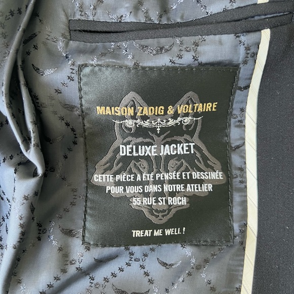 Zadig & Voltaire Blazer with Skull Studded Design in Navy Size Small - Picture 6 of 6